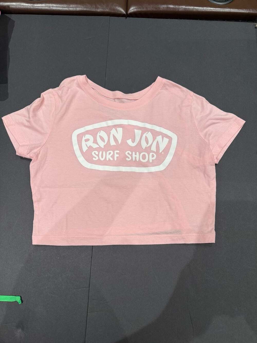 Ron Jon Surf Shop Women's Pink Graphic Short Sleeve Crop Top